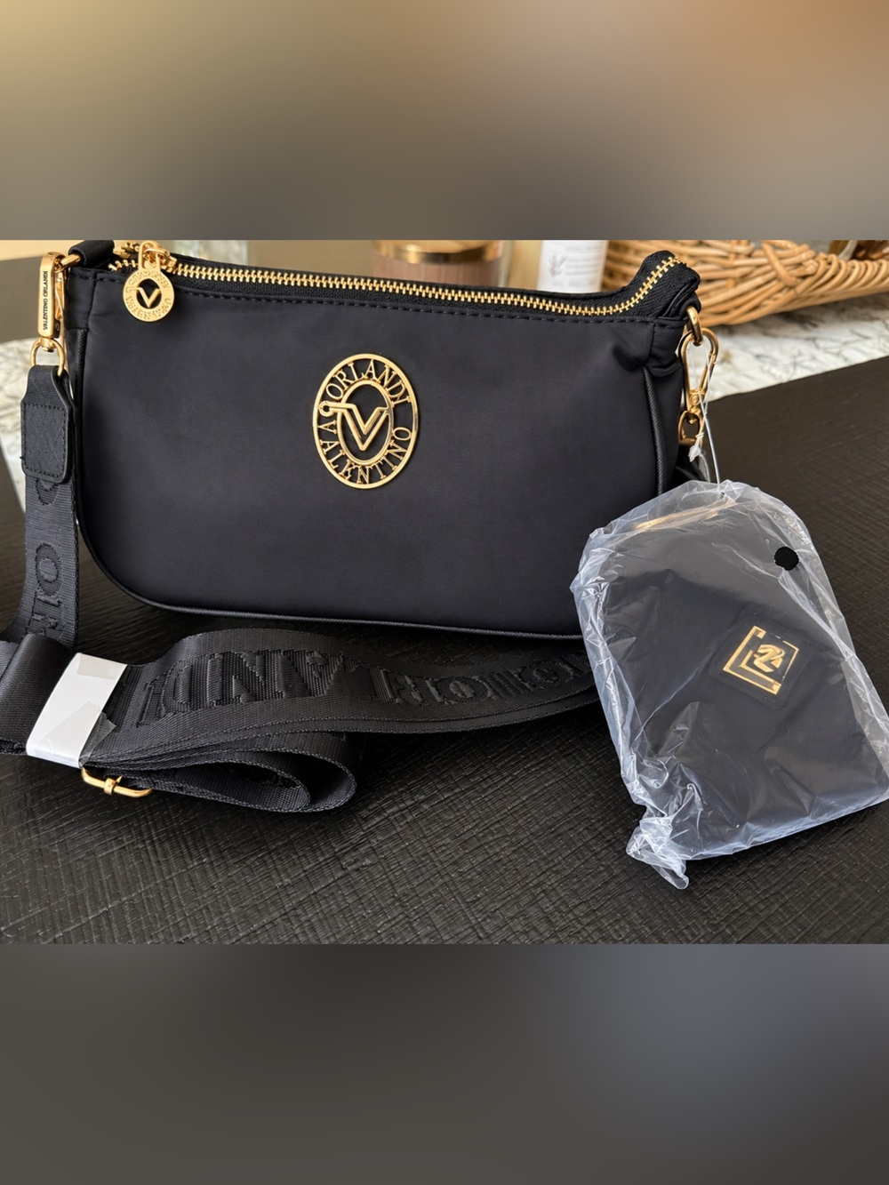 Orlandi Valentino Black Nylon Crossbody – New with Tags